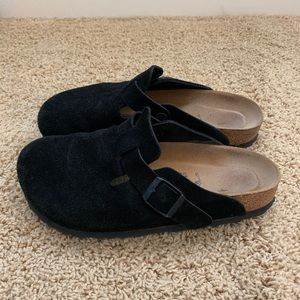 Birkenstock Black Suede Boston Clog